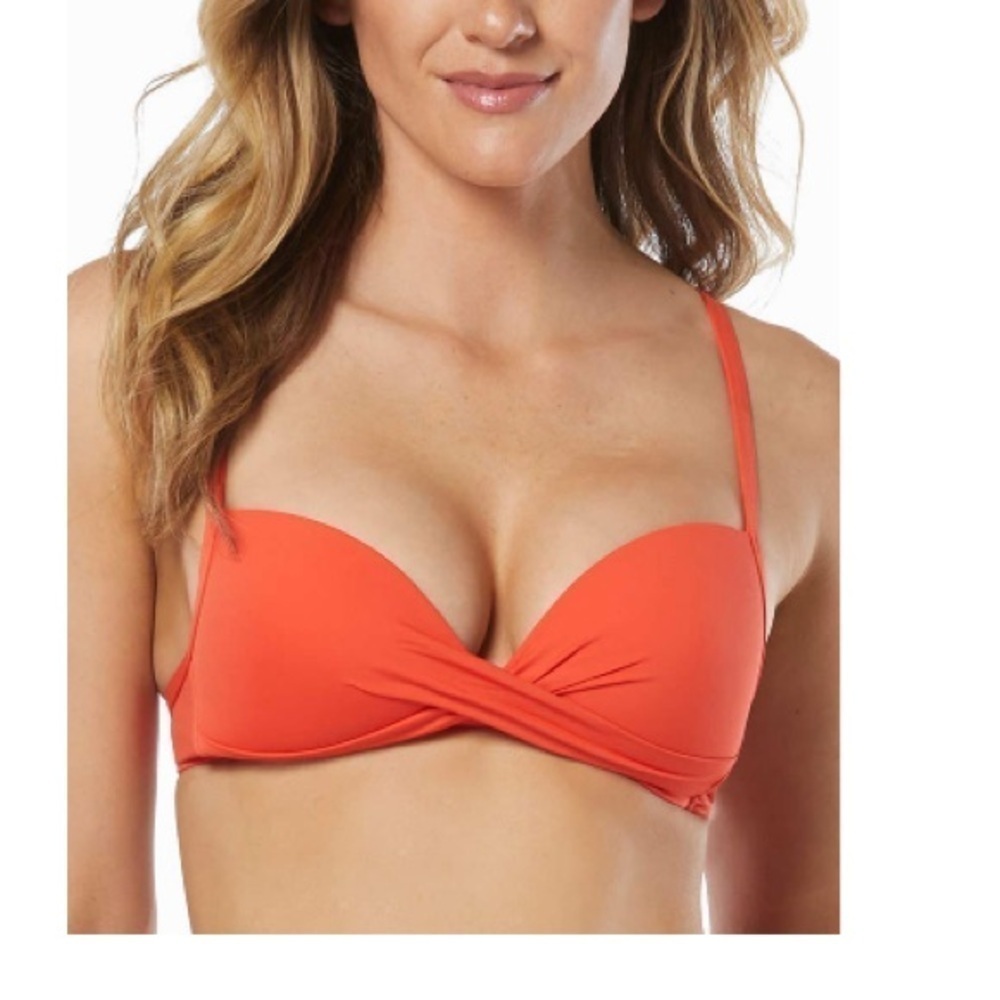 VINCE CAMUTO Women's Draped Adjustable-Strap Bikini Top swimwear